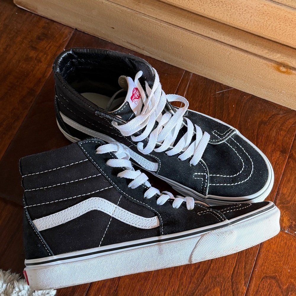 Vans Black and White High-Top Sneakers